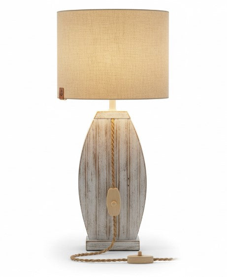 Calixey Coastal Farmhouse Linen Shade Table Lamp