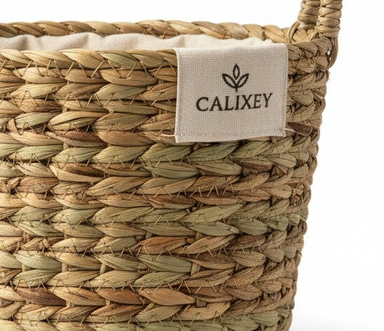 Calixey Natural Seagrass Woven Storage Basket with Handles