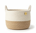 Calixey Two-Tone Woven Storage Basket with Handles