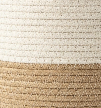 Calixey Two-Tone Woven Storage Basket with Handles