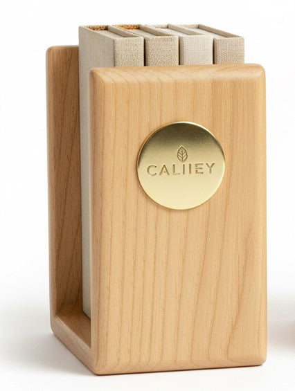 Calixey Natural Wood Minimalist Bookends Set