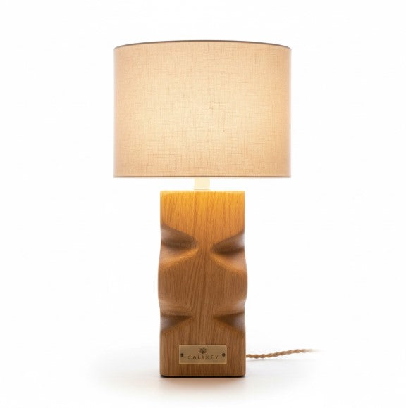 Calixey Wooden Table Lamp with Fabric Shade