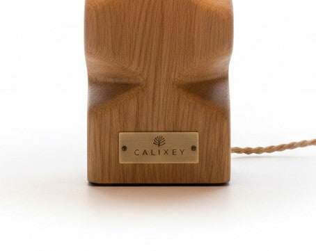 Calixey Wooden Table Lamp with Fabric Shade