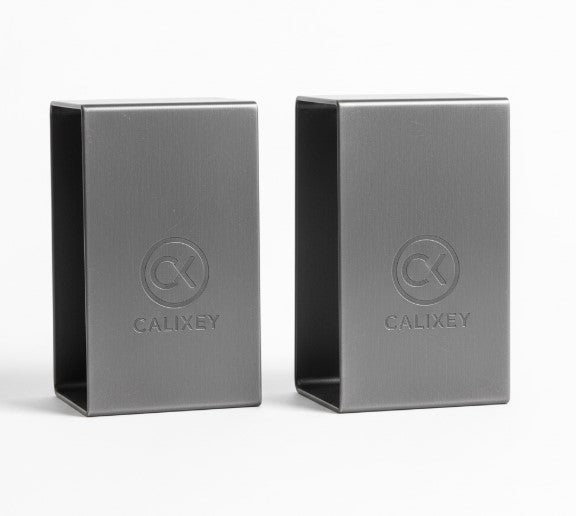 Calixey Brushed Gray Metal Bookends Set